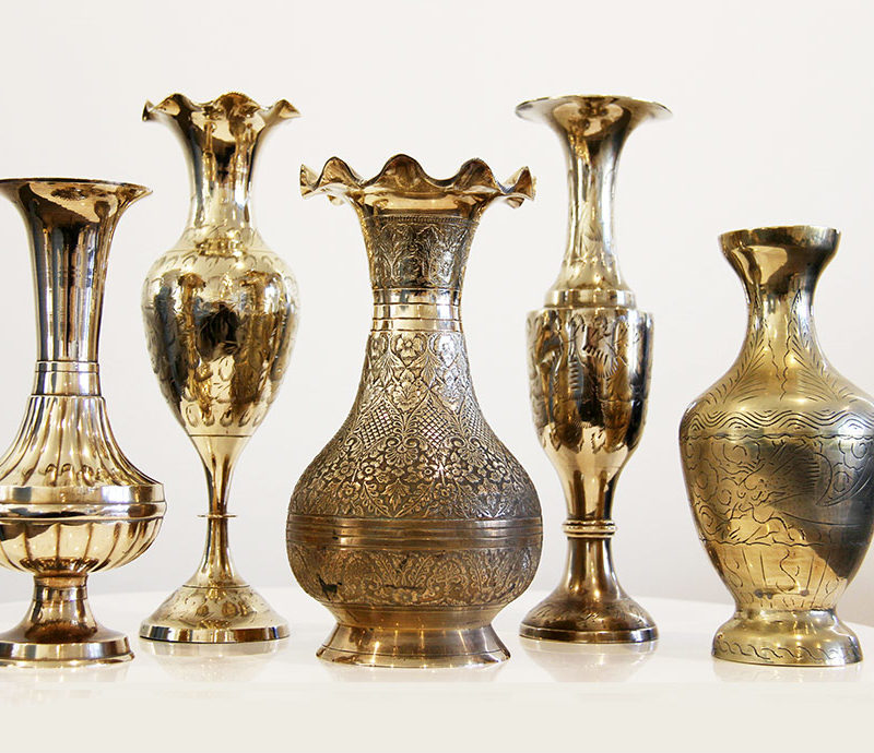 Brass Vases - Wedding Hire Wanaka - Major & Minor