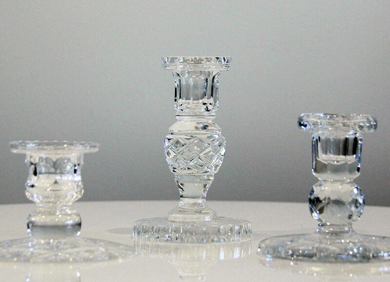 crystal candle sticks - Wedding Hire Wanaka - Major & Minor