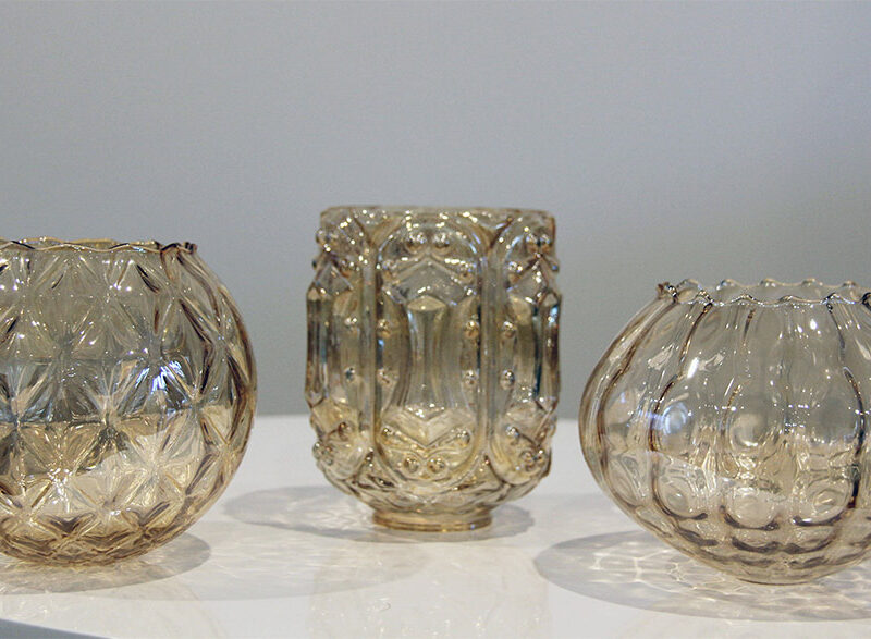 Amber cut glass tealight holders - Wedding Hire Wanaka - Major & Minor
