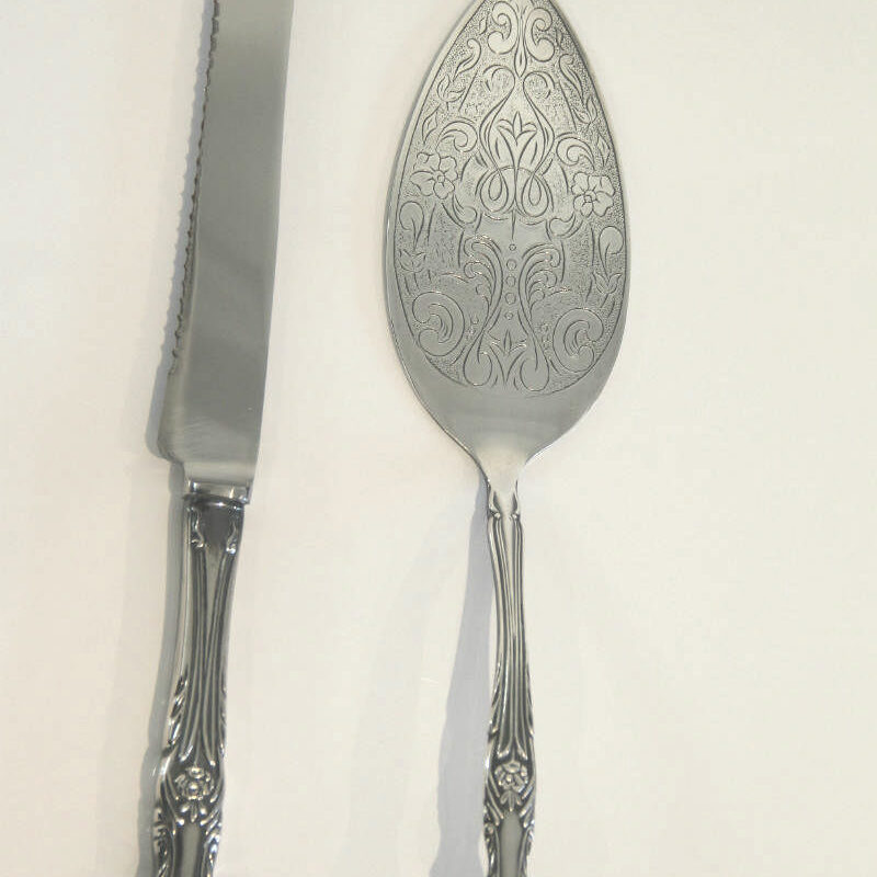 Silver cake knife - Major and Minor - Wedding and Party Hire Wanaka