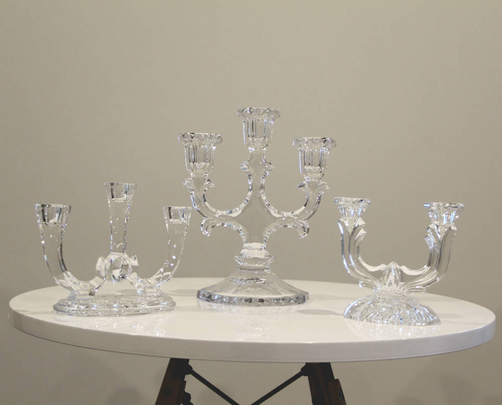 Crystal Candle Sticks 2 - Major and Minor - Wedding and Party Hire