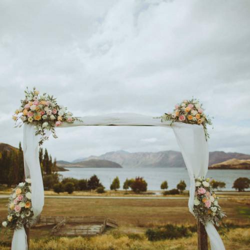 Wooden Arch Dressed - Major and Minor - Wedding and Party Hire Wanaka