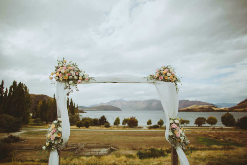 Wooden Arch Dressed - Major and Minor - Wedding and Party Hire Wanaka