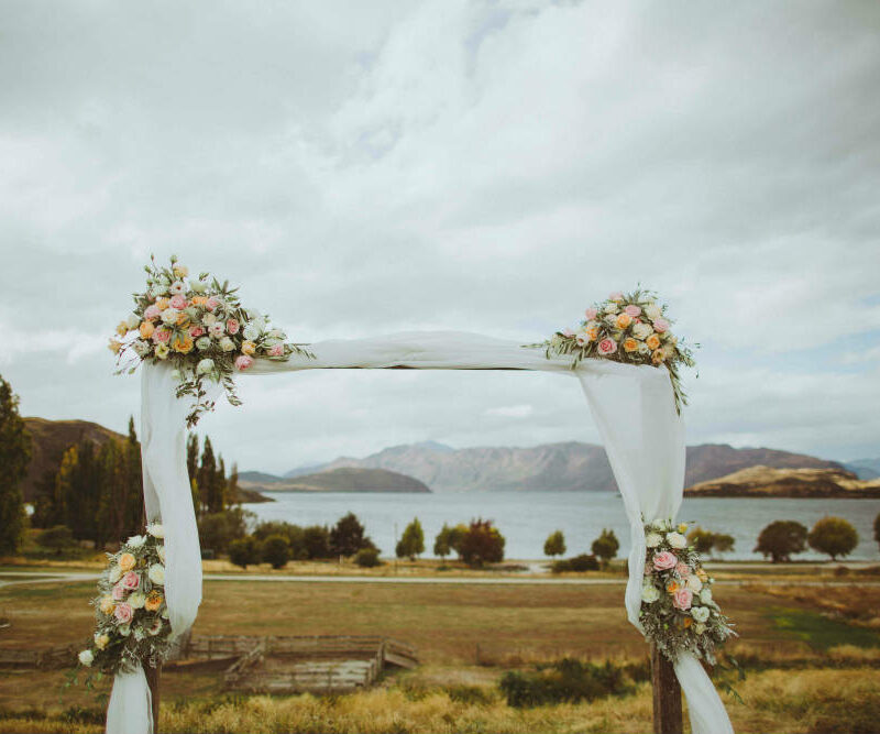 Wooden Arch Dressed - Major and Minor - Wedding and Party Hire Wanaka