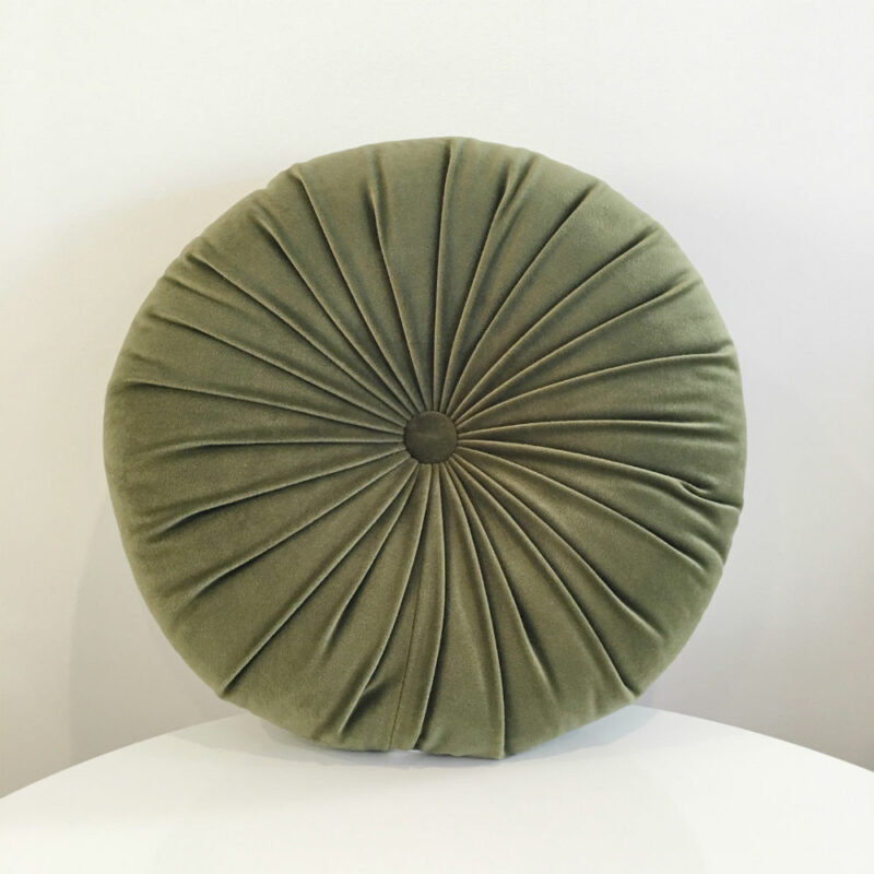 Round cushion - Olive - Wanaka Wedding Hire - Event Hire - Wedding Planning
