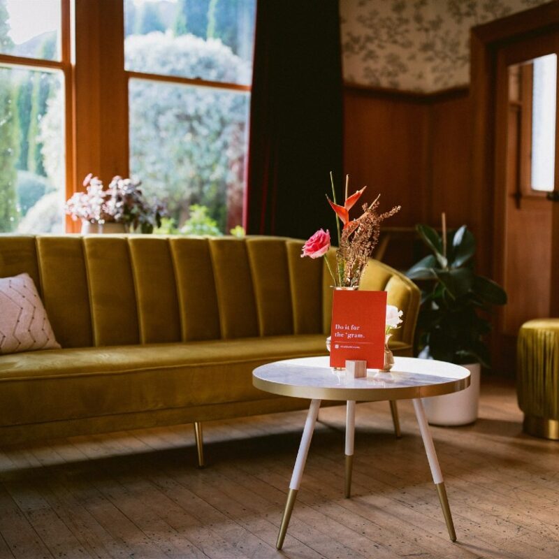 Hudson Velvet Couch _ Example _ Styled _ Wanaka Wedding Hire _ Major and Minor Hire