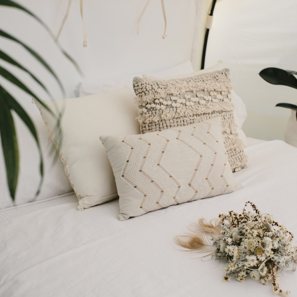 White and Gold Beaded Cushion _ Styled _ Wanaka Wedding Hire _ Queenstown Wedding Hire _ Major and Minor