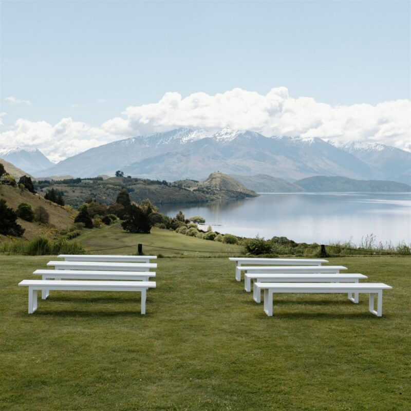 Benchseat White Major and Minor Hire Wanaka
