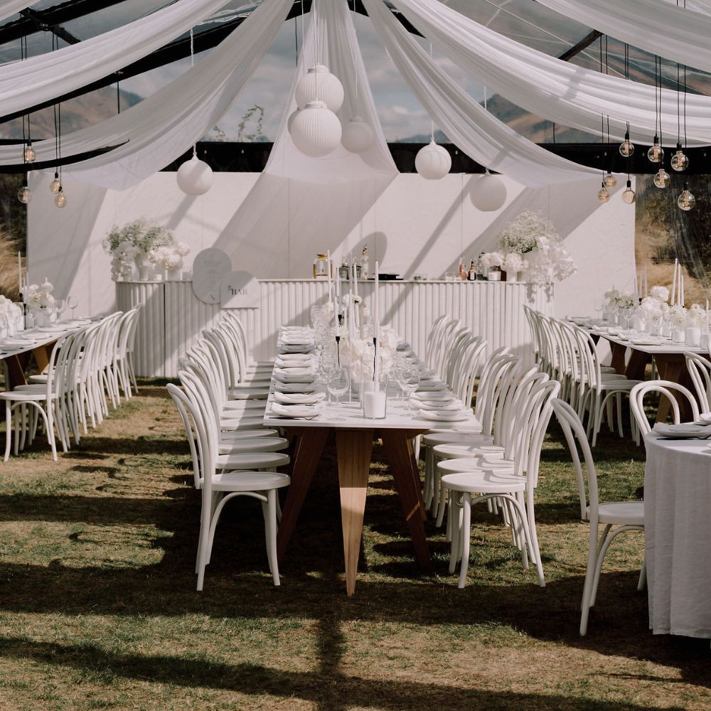 Bentwood White Dressed Major and Minor Hire Wanaka