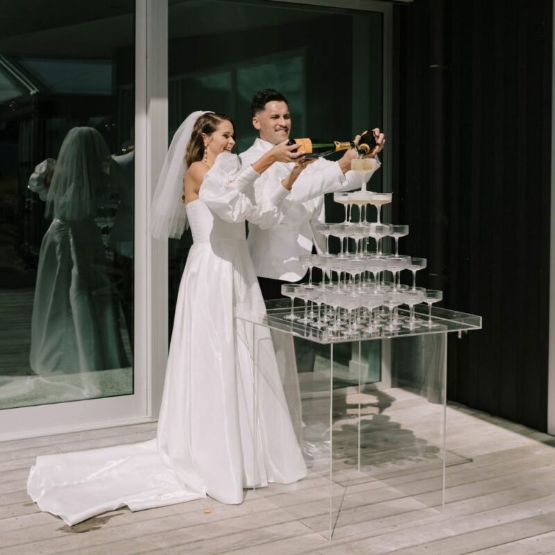 Champagne Stand Acrylic Styled 2 Major and Minor Hire Wanaka Wedding Hire Queenstown
