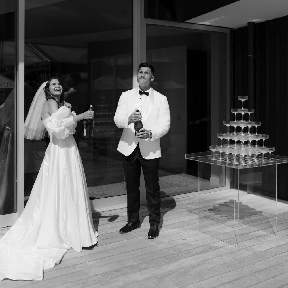 Champagne Stand Acrylic Styled Major and Minor Hire Wanaka Wedding Hire Queenstown