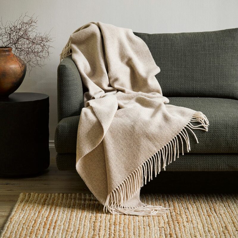 Oat Woollen Blanket dressed Major and Minor Hire Wanaka