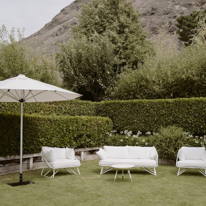 Outdoor Umbrella Dressed Major and Minor Hire Wanaka