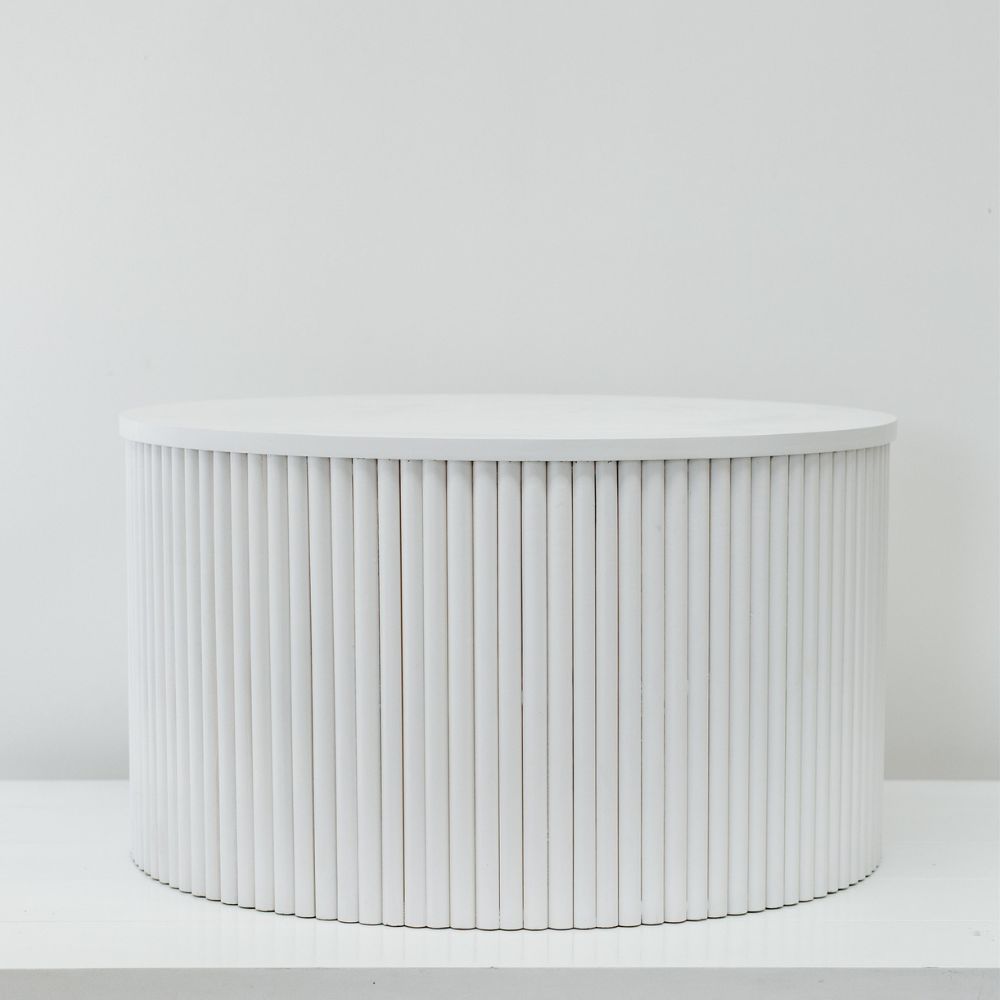 Fluted Table White Major and Minor Hire Wanaka Wedding Hire Queenstown