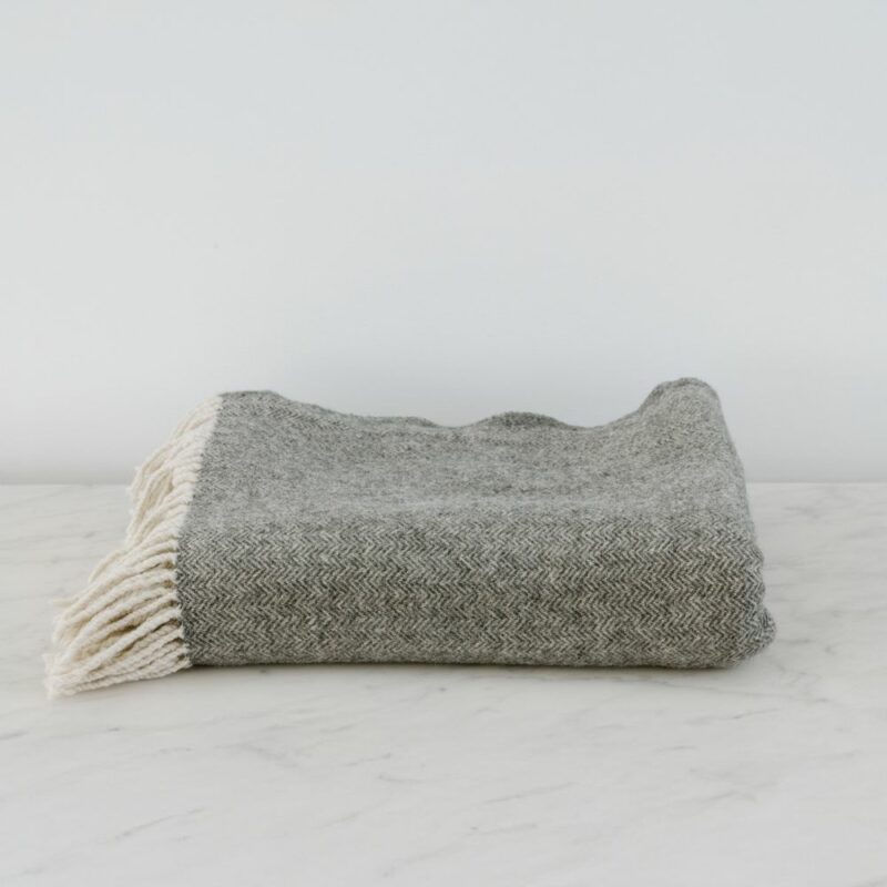 Herringbone Throws Medium Grey Soft Furnishings Major and Minor Hire Wanaka