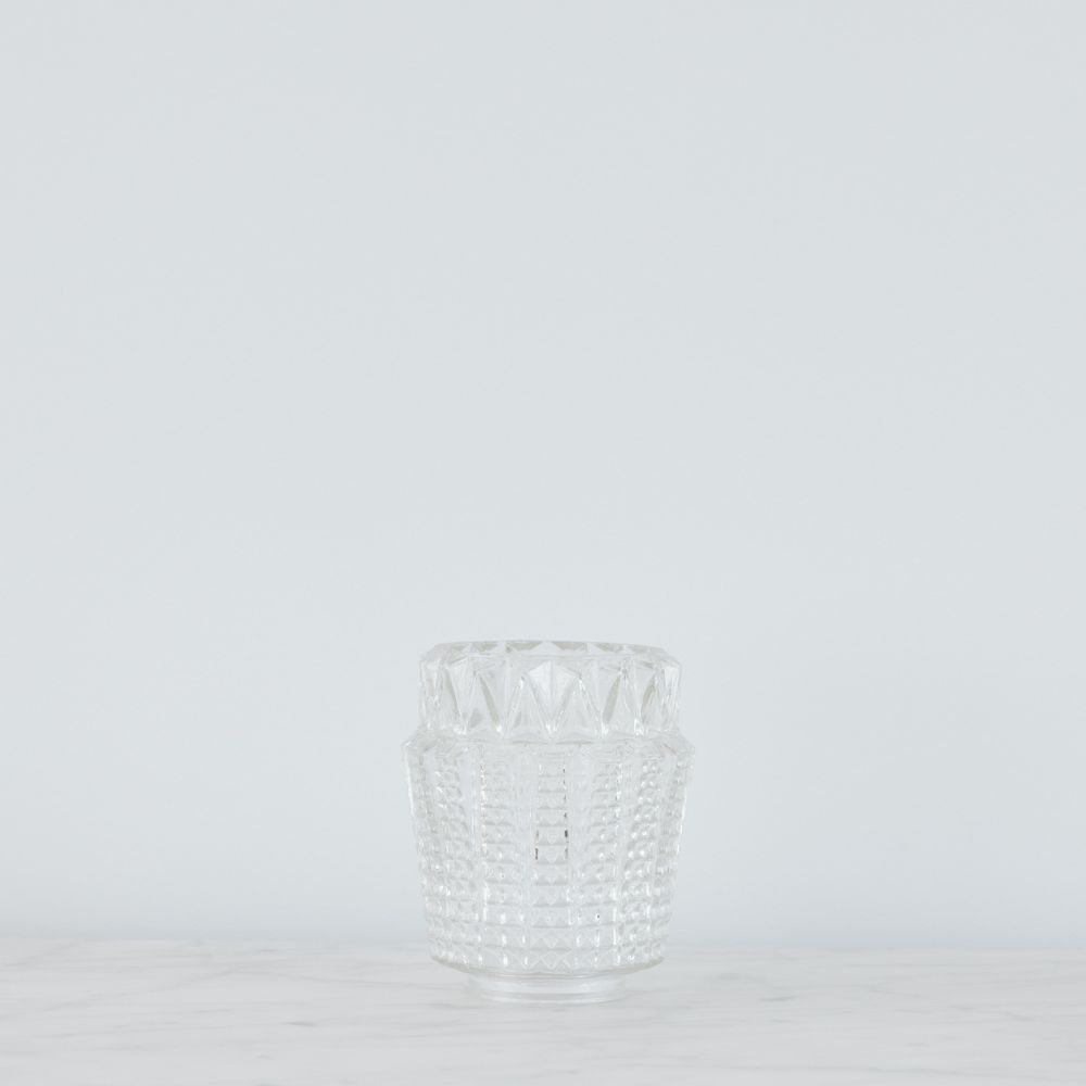 Vintage Lamp Shade Clear Close up Decor Candle holder Major and Minor Hire Wanaka