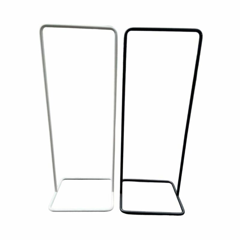 Curved Tall Sign Holder - White - Major and Minor Hire - Weddings and events Queenstown Wanaka