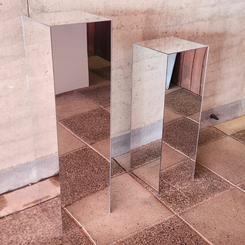 Mirrored Plinth Tall - Major and Minor Hire Wanaka Event Hire