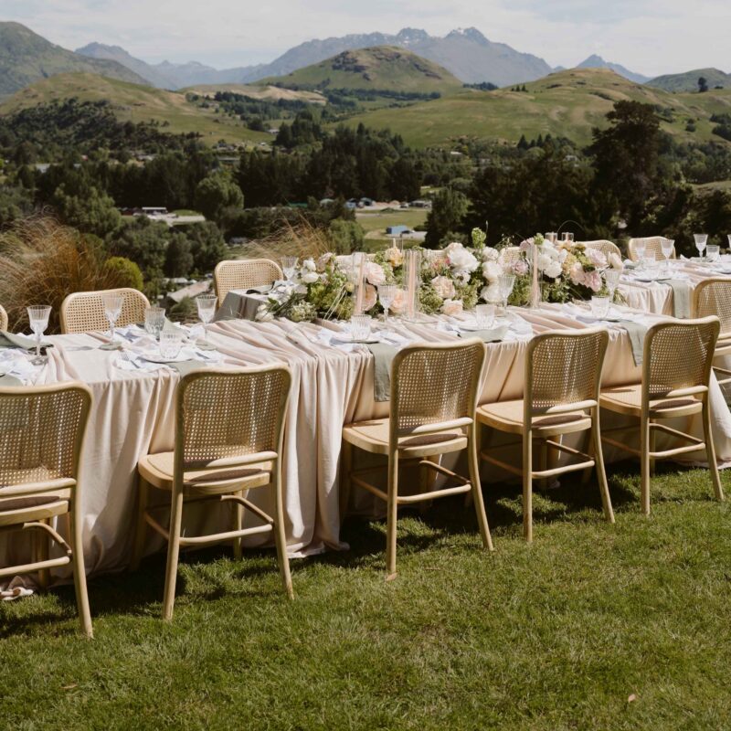 Rattan Chair Dressed - Major and Minor Hire Wanaka