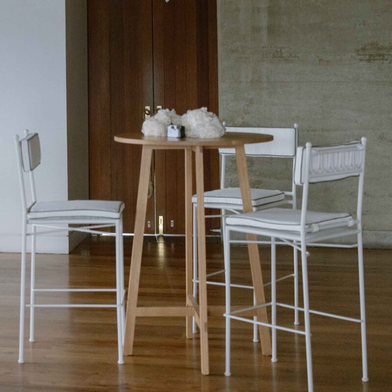 Wire Barstool Dressed - Major and Minor Hire Wanaka