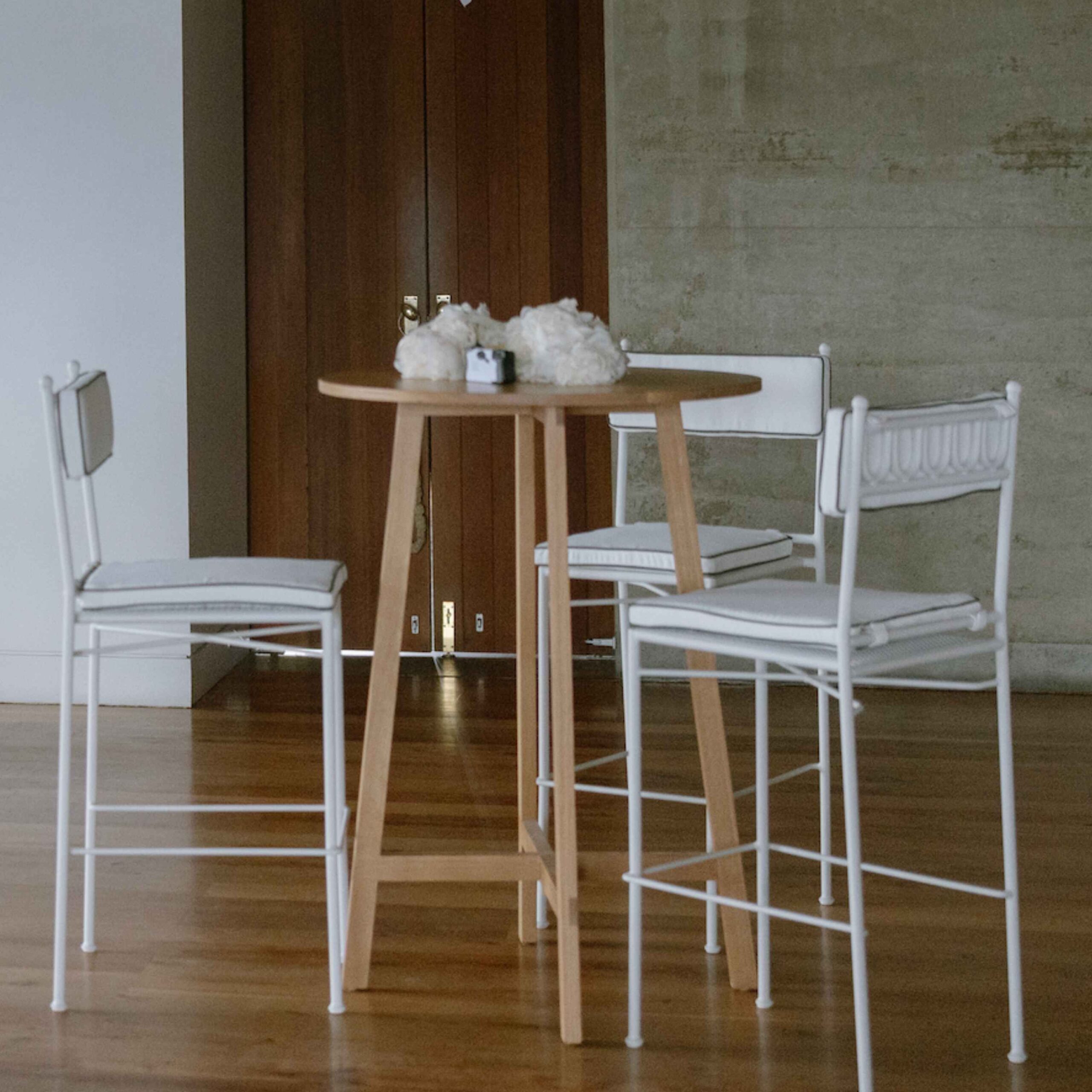 Wire Barstool Dressed - Major and Minor Hire Wanaka